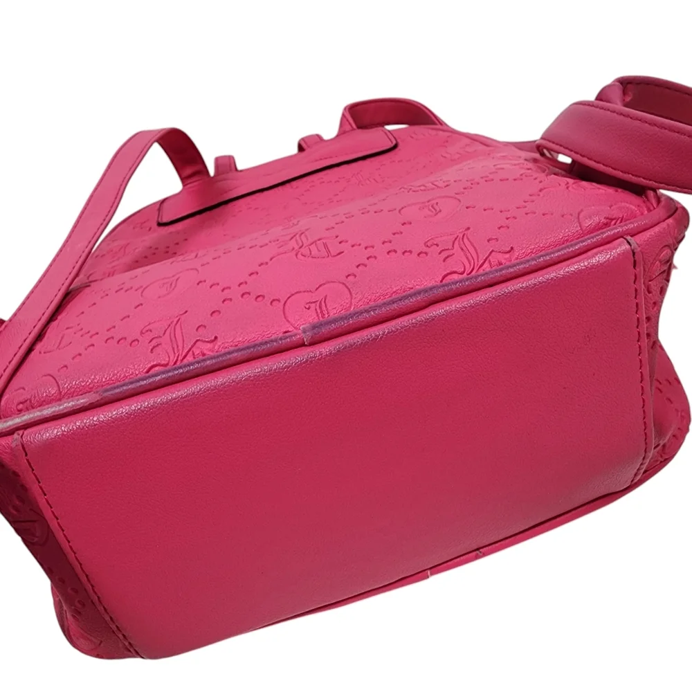 Juicy Couture Pink Embroidered Backpack Rhinestones Adjustable Straps Girly
